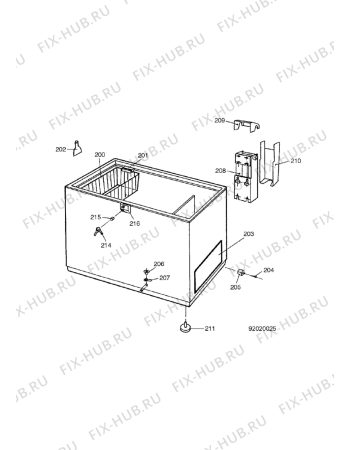 Взрыв-схема холодильника Electrolux EC2209N - Схема узла Housing 001